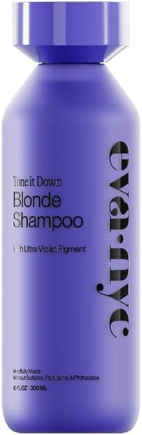 Eva NYC Purple Shampoo for Toning Blonde Hair - Gentle Formula for Blonde, Gray + Lightened Hair - Adds Shine + Softens - Anti-Brass Formula for Salon Fresh Results - Ginger Rose Scent - 10 fl oz - Product Image