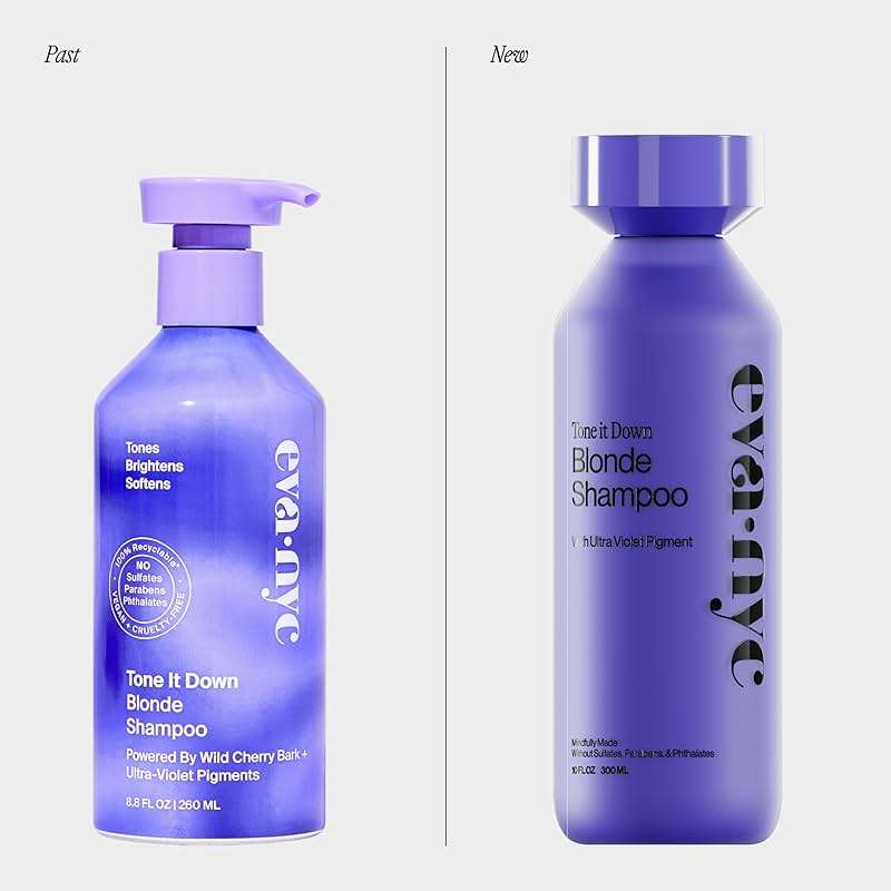 Eva NYC Purple Shampoo for Toning Blonde Hair - Gentle Formula for Blonde, Gray + Lightened Hair - Adds Shine + Softens - Anti-Brass Formula for Salon Fresh Results - Ginger Rose Scent - 10 fl oz - Image 2
