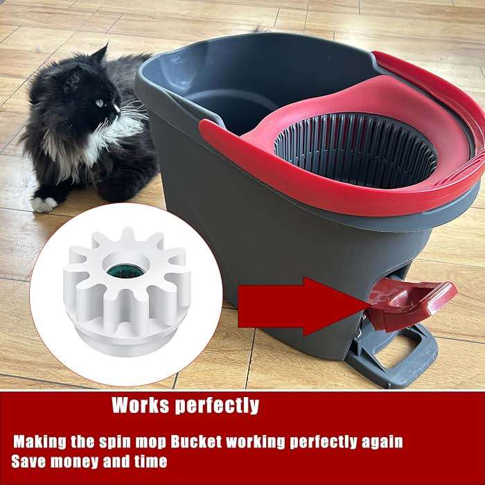 Spin Mop Bucket Gear Easy Mop Pedal Broom Bearing Gears Repair Compatible with Ocedar Vilida, One Way Clutch Bearing Bucket Gear Sprockets for 90% Rotation Mop Bucket (4PCS Gears) - Image 6
