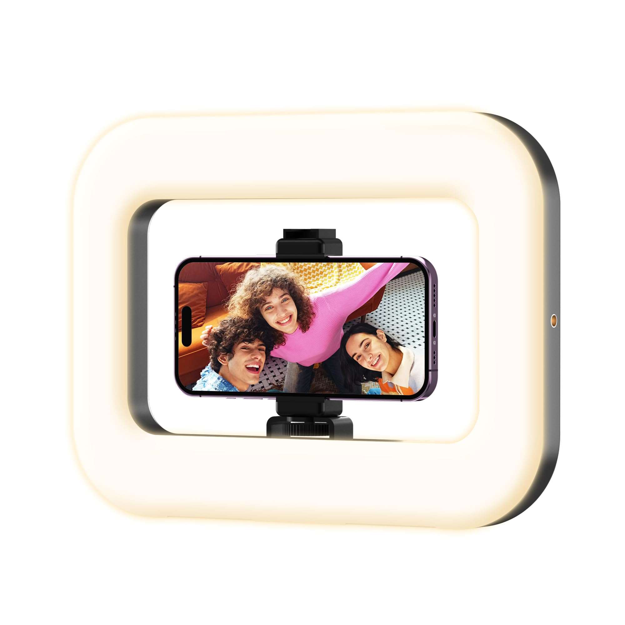 Rechargeable Ring Light Without Stand, Cordless Square Ring Light for 360 Photo Booth Accessories, Phone Video Stabilizer for iPhone with 4000mAh Built-in Battery for Video Recording Streaming - Image 1