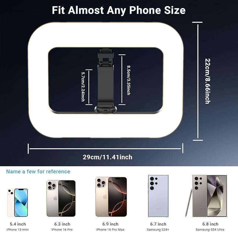 Rechargeable Ring Light Without Stand, Cordless Square Ring Light for 360 Photo Booth Accessories, Phone Video Stabilizer for iPhone with 4000mAh Built-in Battery for Video Recording Streaming - Image 3