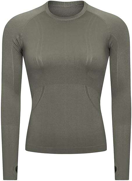 LUYAA Seamless Tight Long Sleeve Workout Tops for Women Long Sleeves Slim Fit Breathable Workout Fitness Tops Light Blue - Image 2