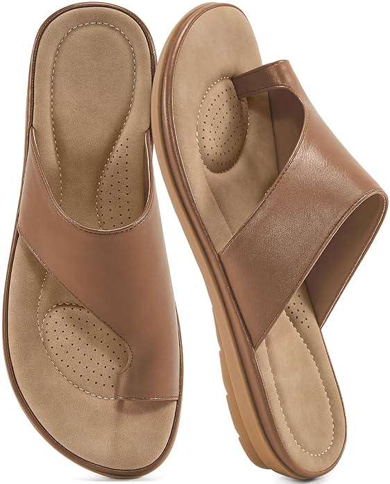 Reimferce Summer Flat Sandals for Women: Comfortable Walking Dressy Slides for 2026 - Ladies Orthopedic Casual Shoes Indoor Outdoor - Image 1