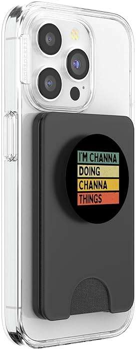 I'm Channa Doing Channa Things Funny Personalized Quote PopSockets PopWallet for MagSafe - Image 4