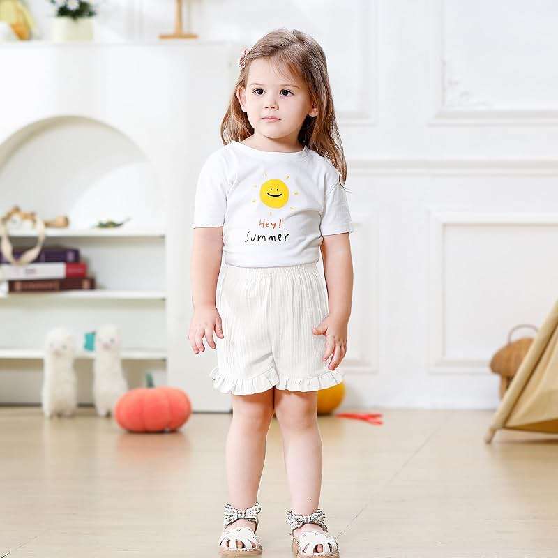 DREAM BUS 3 Pack Baby Girls Shorts Toddler Summer Casual Shorts Cotton Toddler Girls Ruffled Shorts Newborn Infant Bloomers - Image 2