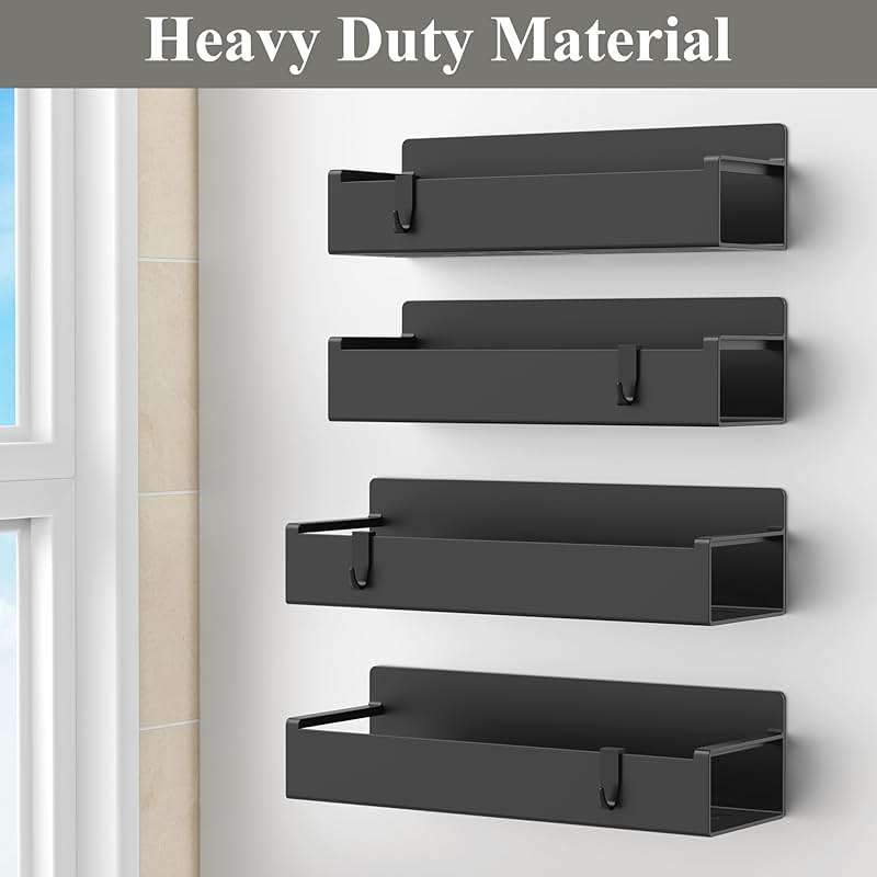 HuggieGems 4 Pack Magnetic Spice Rack Organizer for Refrigerator and Oven, Black Fridge Organizers and Storage for Kitchen - Image 5