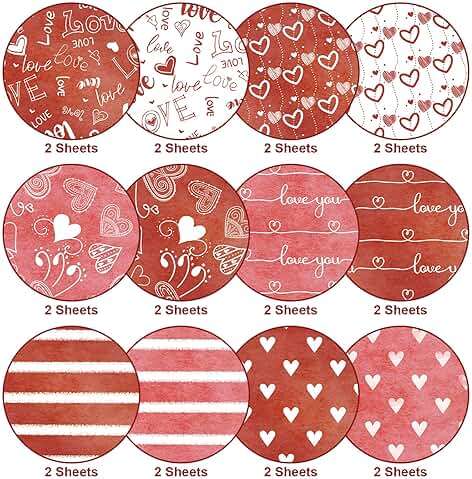 Valentines Pattern Paper Double Sided Valentine Decorative Scrapbook Craft Paper,Love Heart Red Black Cardstock for Valentines Craft Supplies Card Making Scrapbook(12 Design,24 Sheet,11 x 11 Inch) - Image 7