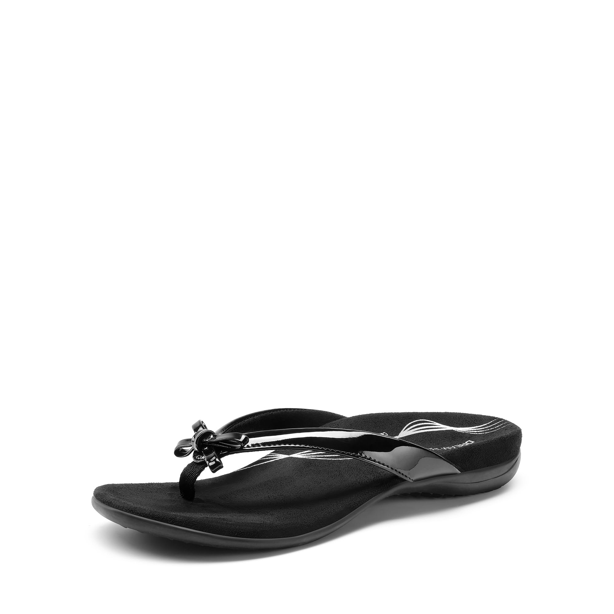 DREAM PAIRS Women's Arch Support Flip Flops Comfortable Dressy Orthopedic Thong Sandals Slides with Bow for Walking Summer Vacation - Product Image