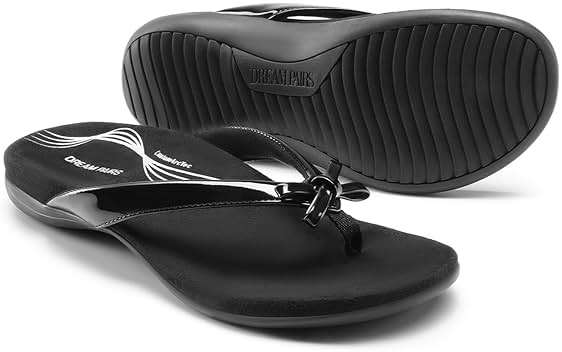 DREAM PAIRS Women's Arch Support Flip Flops Comfortable Dressy Orthopedic Thong Sandals Slides with Bow for Walking Summer Vacation - Image 4
