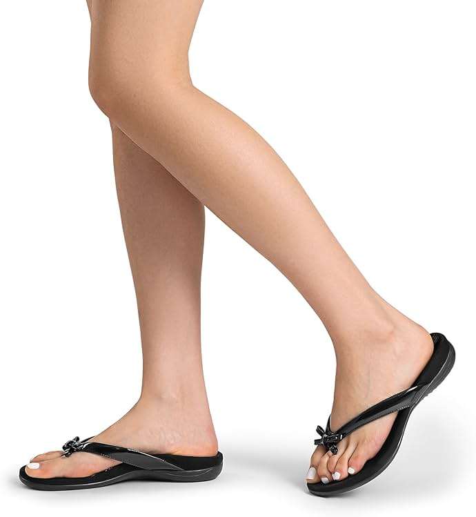 DREAM PAIRS Women's Arch Support Flip Flops Comfortable Dressy Orthopedic Thong Sandals Slides with Bow for Walking Summer Vacation - Image 6