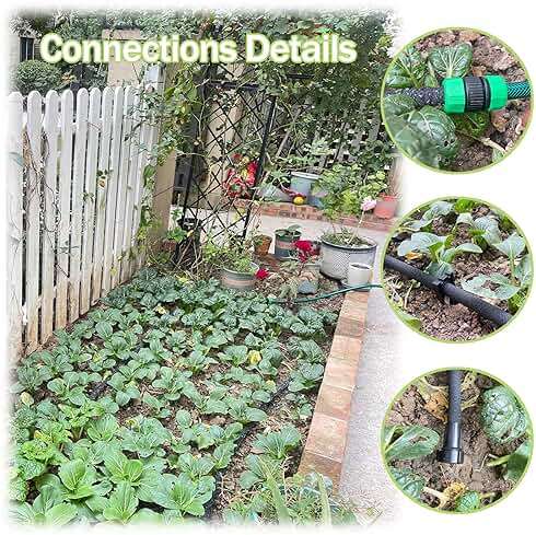 Customizable Soaker Hose System - 1/2 Inch x 50ft Soaker Hose with 25ft Garden Hose, Irrigation Weeping Hose with Reinforced Fittings for Raised Garden Flower Bed, Vegetables and Shrub Plants - Image 3
