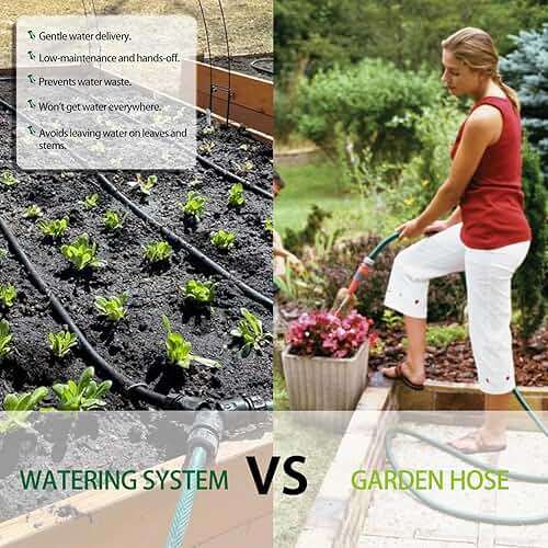 Customizable Soaker Hose System - 1/2 Inch x 50ft Soaker Hose with 25ft Garden Hose, Irrigation Weeping Hose with Reinforced Fittings for Raised Garden Flower Bed, Vegetables and Shrub Plants - Image 6