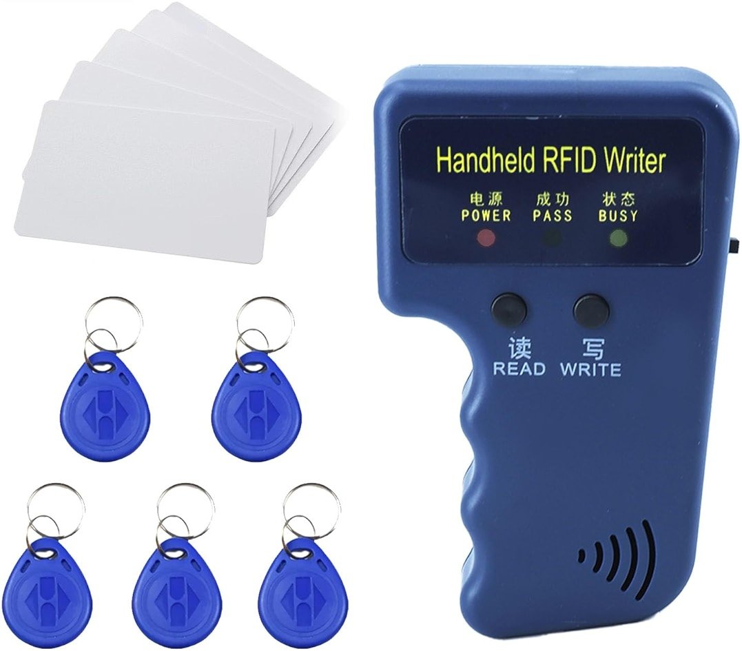 Tqsbeyah RFID Reader Writer Handheld 125KHz RFID Writer Copier Smart ID Card Duplicator Used for T5577 or EM4305 - Product Image