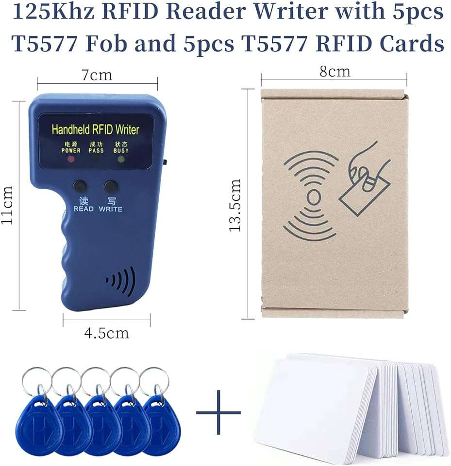 Tqsbeyah RFID Reader Writer Handheld 125KHz RFID Writer Copier Smart ID Card Duplicator Used for T5577 or EM4305 - Image 4