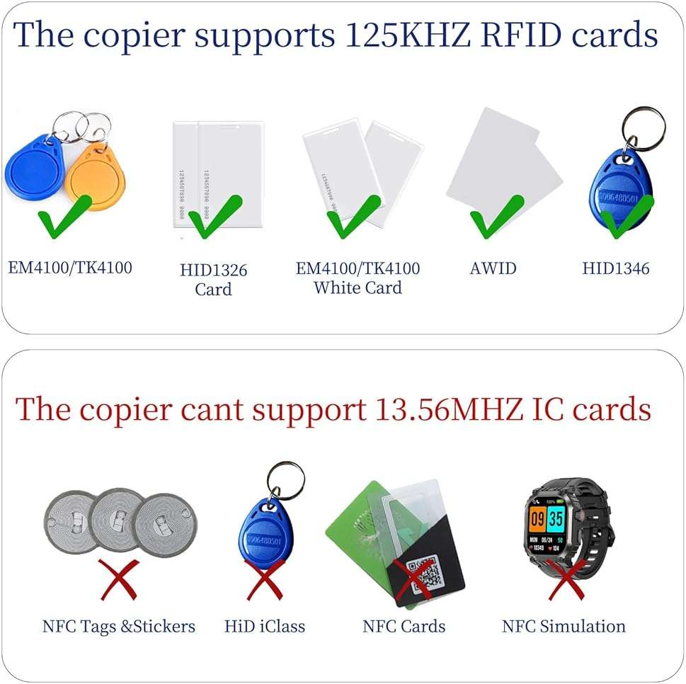 Tqsbeyah RFID Reader Writer Handheld 125KHz RFID Writer Copier Smart ID Card Duplicator Used for T5577 or EM4305 - Image 5