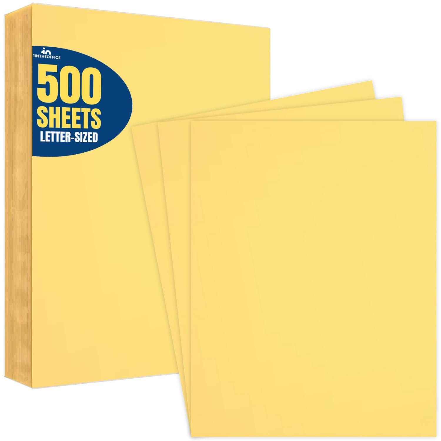 1InTheOffice Yellow Copy Paper, Printer Paper, Colored Copy Paper, 20 lbs., 8.5" x 11", 20 lbs., 500 Pack - Product Image