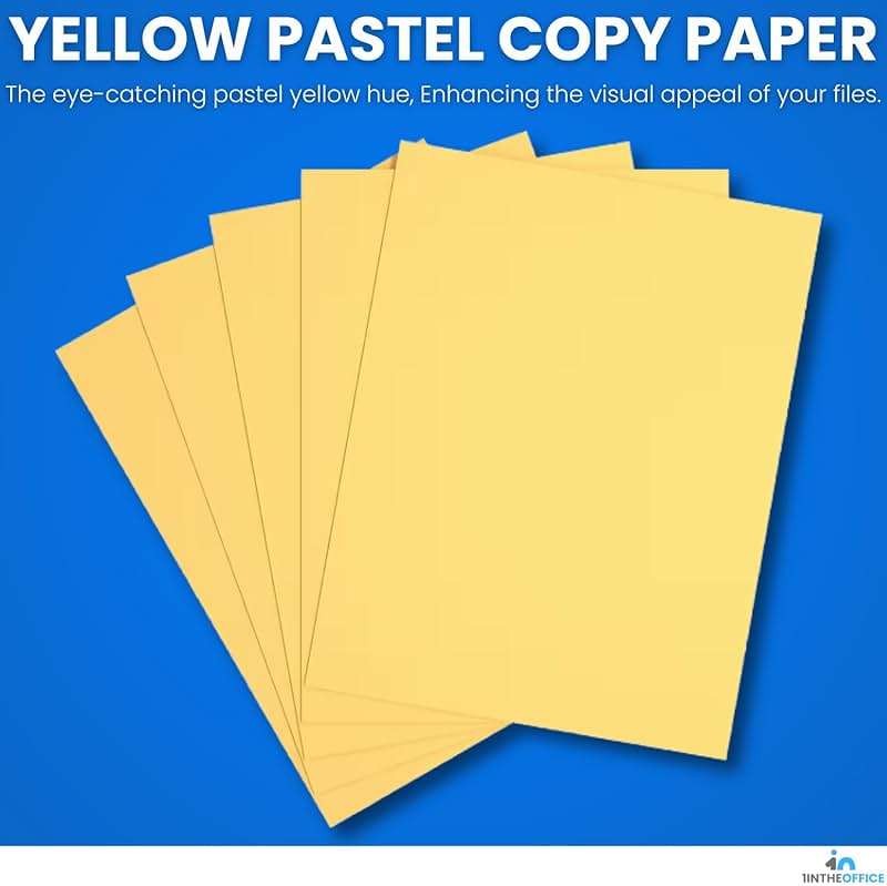 1InTheOffice Yellow Copy Paper, Printer Paper, Colored Copy Paper, 20 lbs., 8.5" x 11", 20 lbs., 500 Pack - Image 3