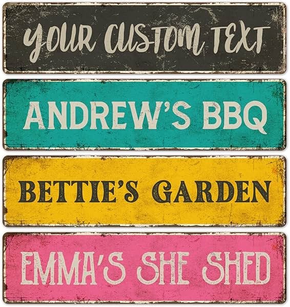 Custom Rustic Sign, Personalized Decor Street Signs, 3x12 Inches, ACM, Fade Resistant, Made in USA by Sigo Signs - Product Image