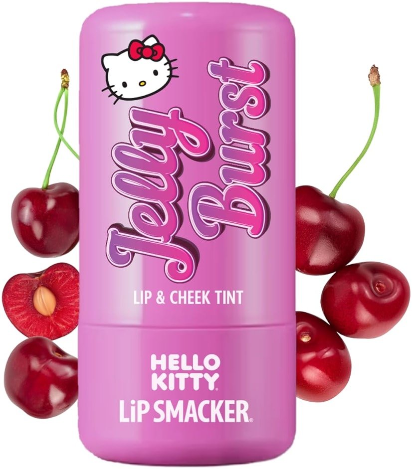 Lip Smacker Hello Kitty So Jelly Lip & Cheek Tint, Moisturizing Sheer & Buildable Color, Fun Bouncy Jelly Texture, Sweet Cherry Flavor - Cherry - Product Image