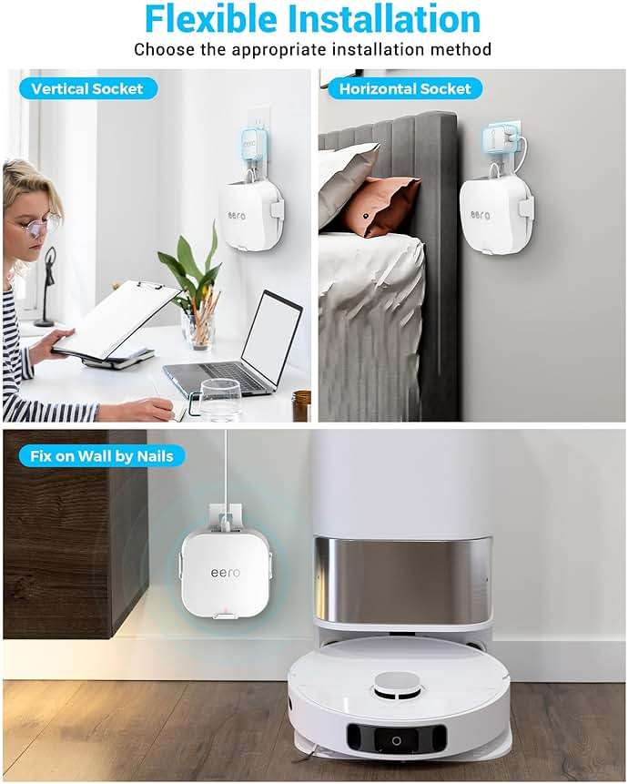 CUHIOY Wall Mount Holder for eero pro 6/6e, Sleek Secure Wire Organizer for Wi-Fi System, Plug and Play, Durable ABS Material (White, 1-Pack) - Image 6