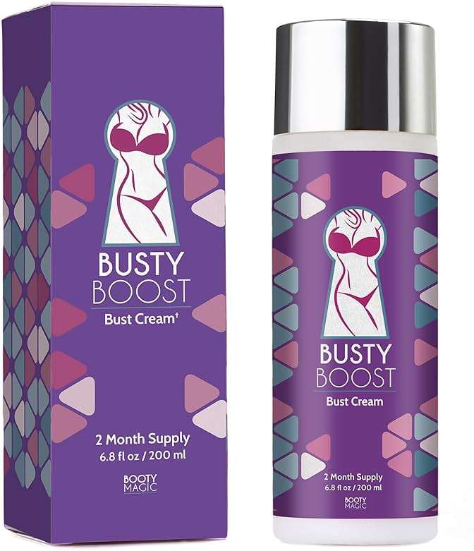 Busty Boost Breast Enhancement Cream – Natural Firming & Lifting Cream for Fuller, Firmer Breasts – Infused with Maca Root, Wild Yam, Guggul Resin & Gotu Kola – Made in the USA – (2 Month Supply) - Image 1