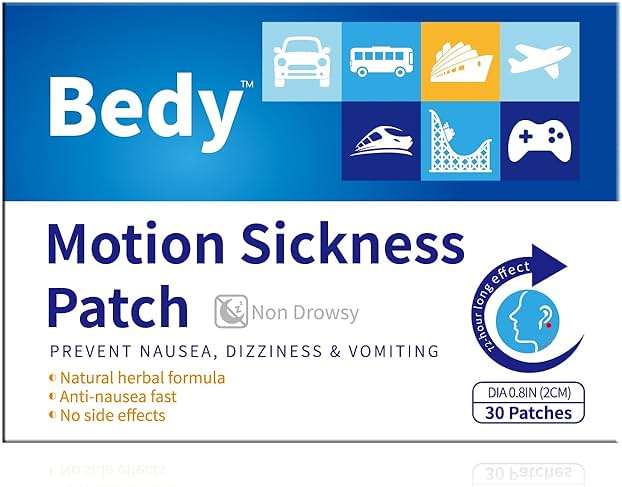 Bedy 30 Count Motion Sickness Patches, Sea Sickness Patches for Cruise, Nausea Relief for Adults & Kids, Non-Drowsy, 72H Long-Lasting, Road, Boat, Airplane Travel Essentials - Image 1