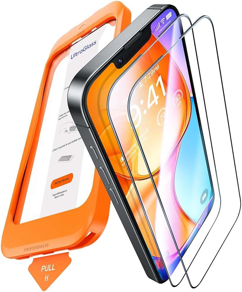 UltraGlass UNBREAK TOP 9H+ Armor for iPhone 17e/ 16e Screen Protector 6.1'' (No.1 Military Grade Shatterproof) Screen Protector 17e/ 16e Tempered Glass (Longest Durable & Full Edge Coverage) 2 Pack - Image 1