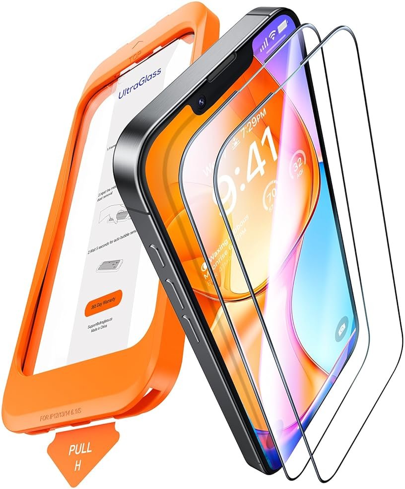 UltraGlass UNBREAK TOP 9H+ Armor for iPhone 17e/ 16e Screen Protector 6.1'' (No.1 Military Grade Shatterproof) Screen Protector 17e/ 16e Tempered Glass (Longest Durable & Full Edge Coverage) 2 Pack - Product Image