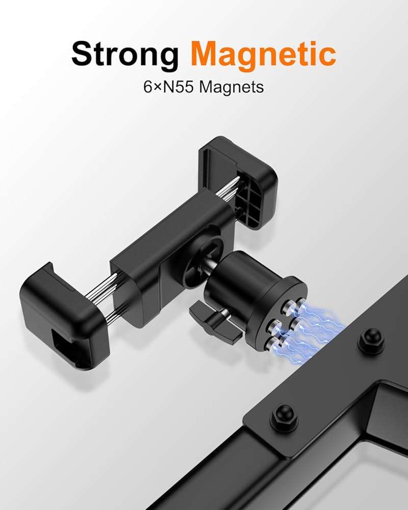 Gym Magnetic Phone Holder, 360°Adjustable, Portable Magnetic Phone Holder Mount for Gym, Attaches to Metal Surfaces, Gym Accessories for Men and Women Workout, Compatible with 4-7" Smartphones - Image 3
