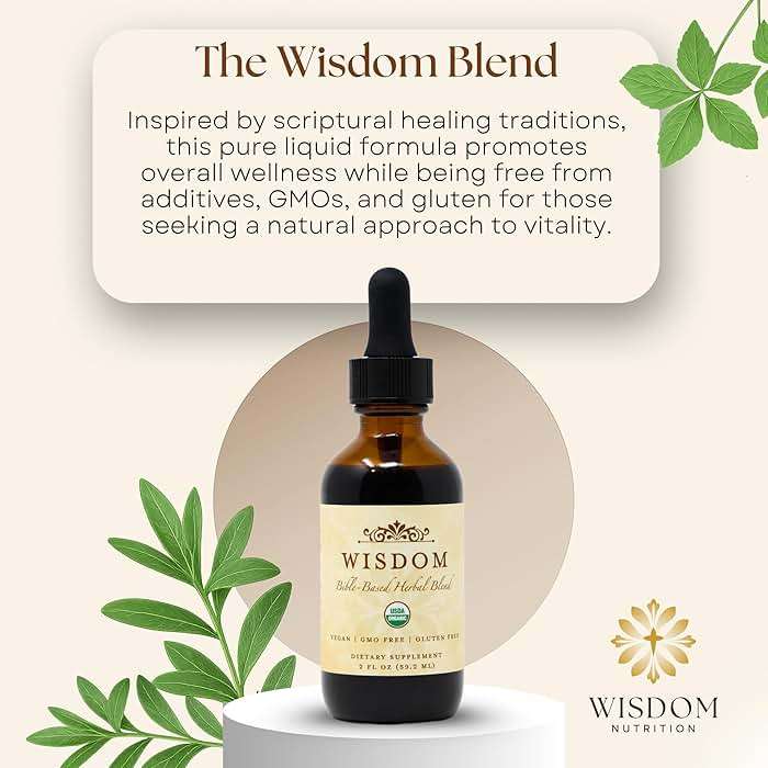 Organic Turmeric, Frankincense and Myrrh – Herbal Supplement Blend for Energy, Detox, Focus, Immunity & Stress – Non-GMO Vegan Tonic with Milk Thistle – Wisdom Bible Based Blend – 2oz Liquid Drops - Image 2