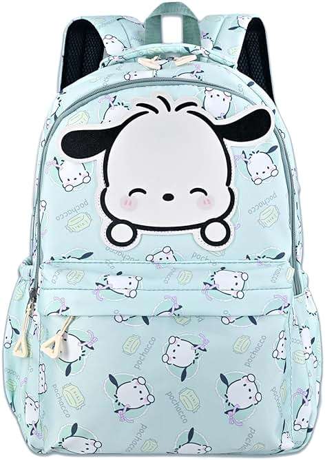 Roffatide Anime All Over Print Casual Backpack Laptop Backpack Travel Hiking Rucksack Green - Image 1