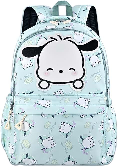 Roffatide Anime All Over Print Casual Backpack Laptop Backpack Travel Hiking Rucksack Green - Product Image