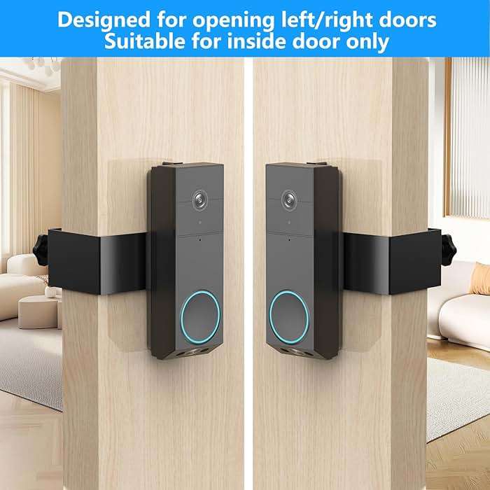 Anti-Theft Door Mount for Wyze Duo Cam Doorbell Only, No-Drill Wyze Doorbell Camera Mount, Metal Adjustable Door Bell Kits for Home Rentals Room Black - Image 5