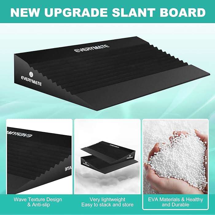 EVERYMATE Squat Wedge, Extra Large Squat Wedge Block, Squat Wedges Weightlifting, Calf Stretching, Slant Board for Squats, Heel Elevated Squat Wedge, Knees Over Toes Squats, Calf Wedge Stretching Block - Image 7