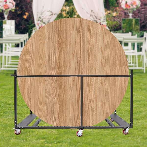 Folding Table Chair, Cart Rolling Storage Rack for Folding Table and Round, Heavy Duty Table Trolley for Storage Capacity 8 to 10 60-inch Round Tables for Hotels, Banquet Halls and Weddings - Image 2