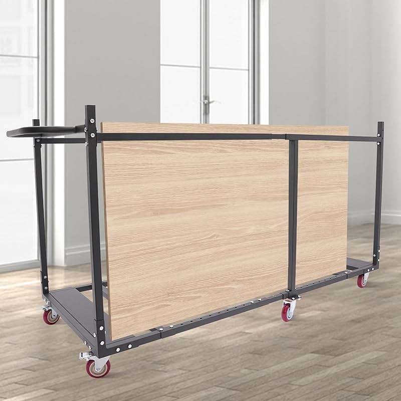 Folding Table Chair, Cart Rolling Storage Rack for Folding Table and Round, Heavy Duty Table Trolley for Storage Capacity 8 to 10 60-inch Round Tables for Hotels, Banquet Halls and Weddings - Image 5