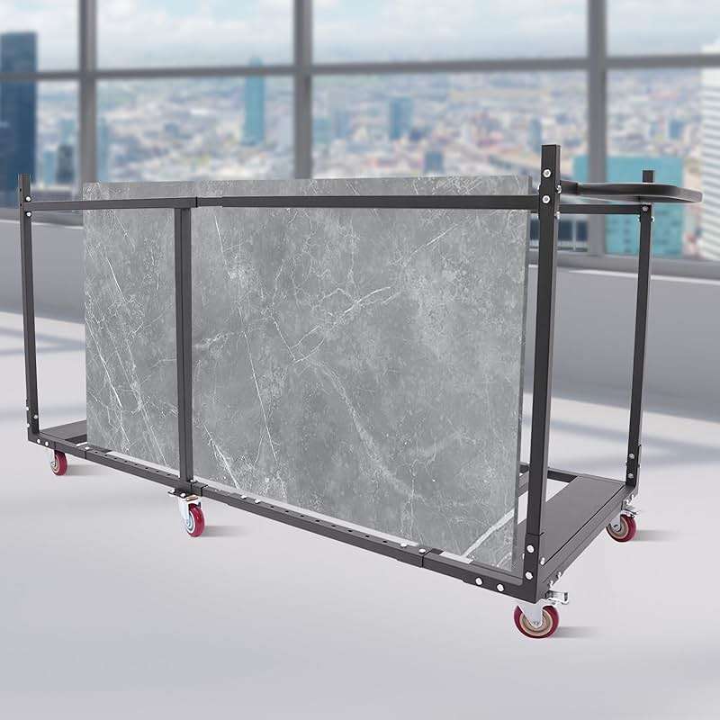 Folding Table Chair, Cart Rolling Storage Rack for Folding Table and Round, Heavy Duty Table Trolley for Storage Capacity 8 to 10 60-inch Round Tables for Hotels, Banquet Halls and Weddings - Image 7