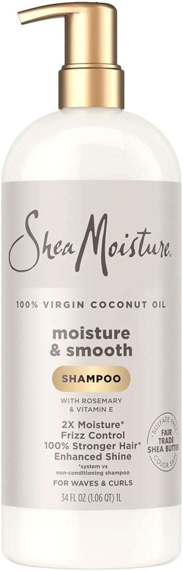 Shea Moisture 100% Virgin Coconut Oil Moisture & Smooth Shampoo, 34 Fluid Ounce - Image 1