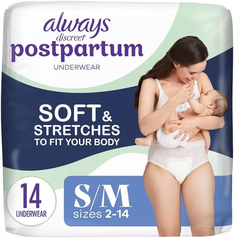Always Discreet Postpartum and Adult Incontinence Underwear for Women, Small/Medium, Maximum Protection, 14 Count - Product Image