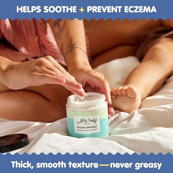 TUBBY TODD All Over Ointment - Baby Eczema Cream, Everyday Multi-Purpose Sensitive, Dry, Irritation Baby Skin Relief Cream, Steroid & Gluten Free, Fragrance Free, 3.5 oz & 8oz, 2 Pack - Image 2