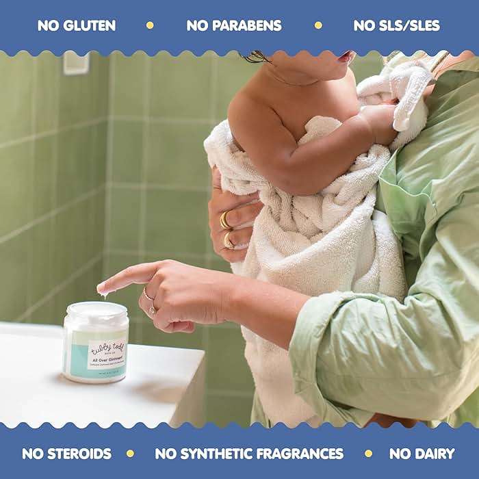 TUBBY TODD All Over Ointment - Baby Eczema Cream, Everyday Multi-Purpose Sensitive, Dry, Irritation Baby Skin Relief Cream, Steroid & Gluten Free, Fragrance Free, 3.5 oz & 8oz, 2 Pack - Image 6