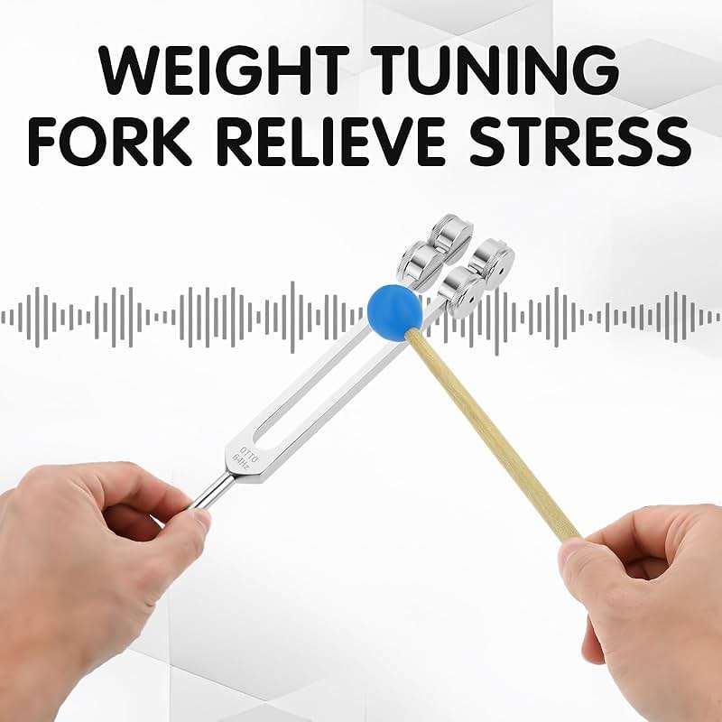 32 Hz 48 Hz 64 Hz and 128 Hz Otto Tuner Weighted Tuning Forks of 4 for Healing, Sound Therapy, stress alleviation, relaxation, with Handbag, Hammer and Wrench - Image 5