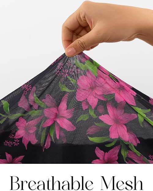 MEROKEETY Women's Summer Floral Bodycon Dress Square Neck Sleeveless Ruffle Hem Cocktail Mesh Midi Dress - Image 5