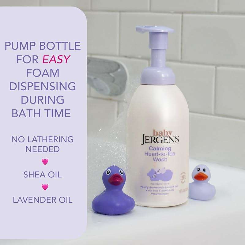 Jergens Baby Calming Head to Toe Foaming Wash, Baby Shampoo and Body Wash, Baby Shampoo Tear Free, Kids Foaming Body Wash, 18 Fl Oz - Image 5