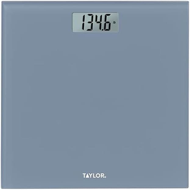 Taylor Digital Glass Bathroom Scale for Body Weight, Durable Platform, Digital Weighing Machine for People, Easy-to-Read Display, 350 lb Capacity, Slate Blue - Product Image