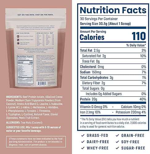 NativePath Beef Protein Powder Chocolate – 20g Grass-Fed Pasture-Raised Isolate with MCTs & Amino Acids – Dairy Free, Zero Sugar, Keto & Paleo, 30 Servings - Image 2