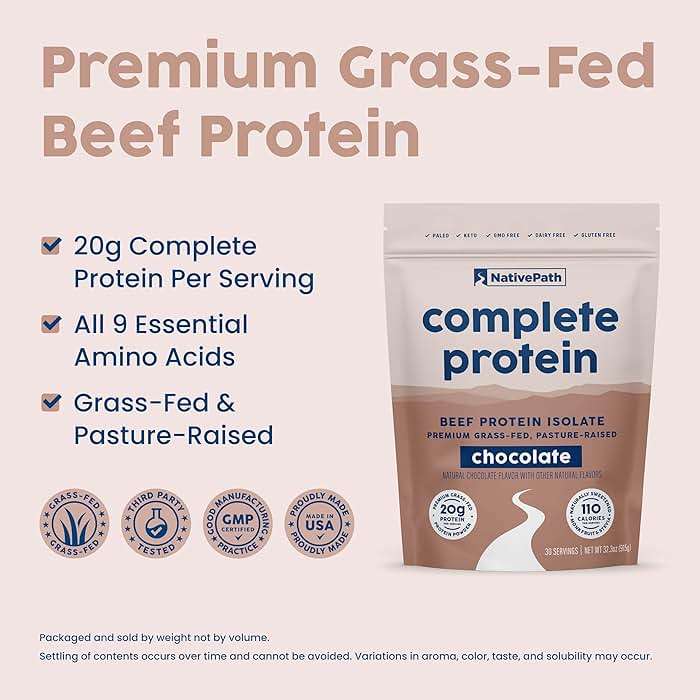 NativePath Beef Protein Powder Chocolate – 20g Grass-Fed Pasture-Raised Isolate with MCTs & Amino Acids – Dairy Free, Zero Sugar, Keto & Paleo, 30 Servings - Image 3