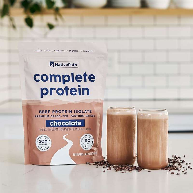 NativePath Beef Protein Powder Chocolate – 20g Grass-Fed Pasture-Raised Isolate with MCTs & Amino Acids – Dairy Free, Zero Sugar, Keto & Paleo, 30 Servings - Image 7