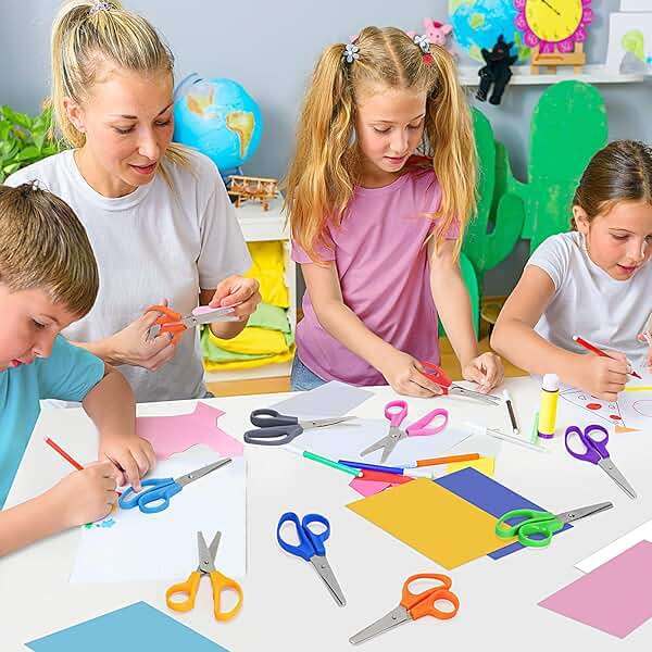 Toidgy 150 Packs Kids Scissors, 5 Inch Scissors Bulk for School, Blunt Tip Scissor for Kids Student Teacher, Safety Scissor for Preschool Classroom Office Home, School Supplies Craft Cutting Paper - Image 6