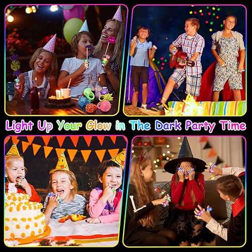 OLUPP Light Up Rings, Glow In The Dark Party Supplies, 6 Style Flashing Glow In The Dark Rings - Image 3